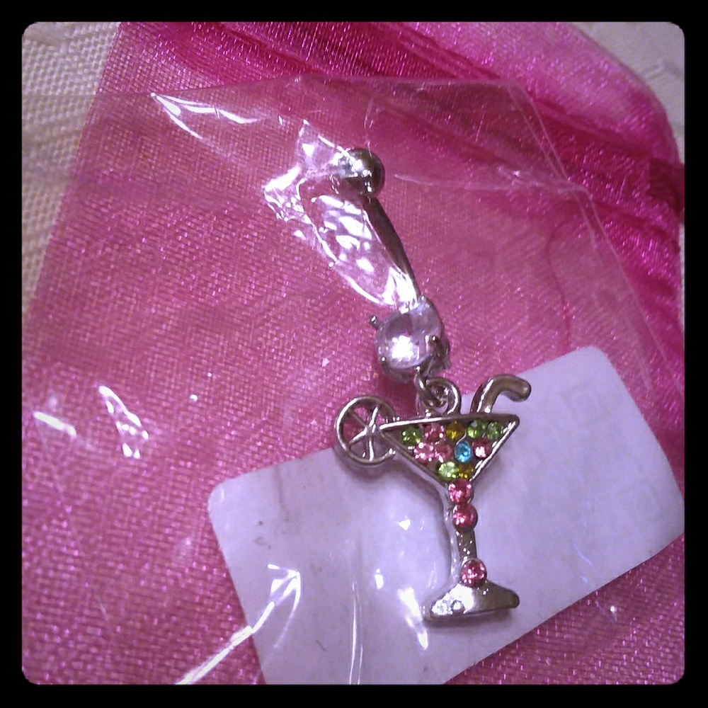 Martini glass belly ring